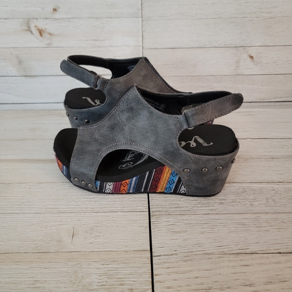 GYPSY JAZZ/VERY G- FREEDOM GREY WEDGES - Picture 5 of 5